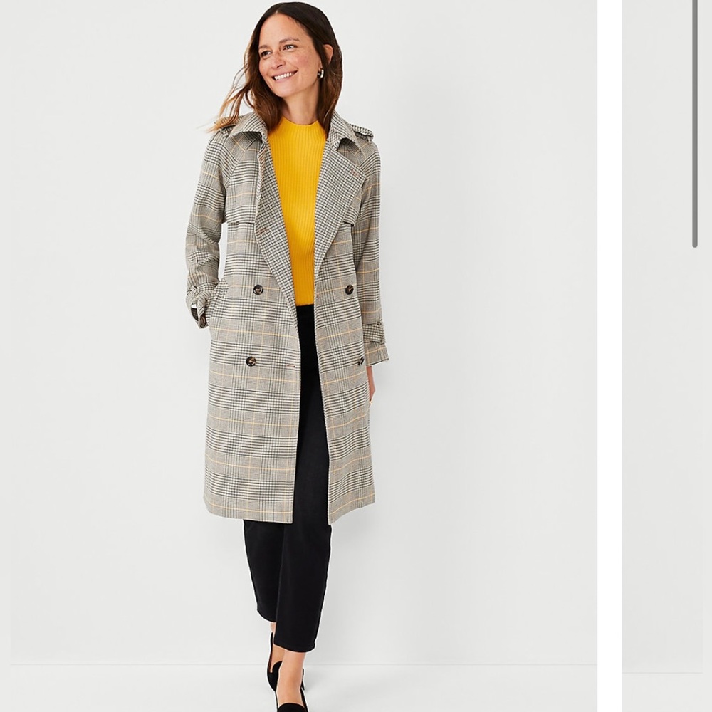 Glen Check Trench Coat - size XSP